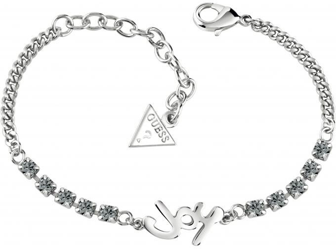 Guess Náramek s nápisem a šedými krystaly UBB61001-S