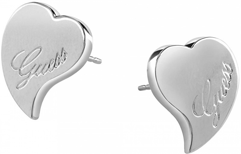 Guess Náušnice Srdce s nápisem UBE71526