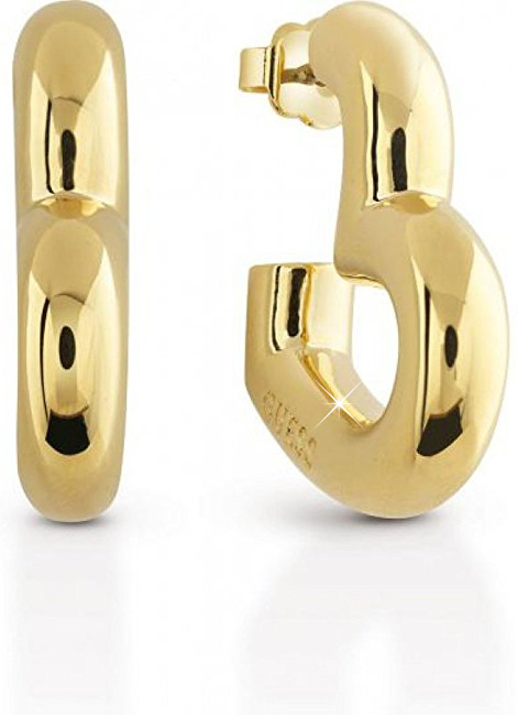 Guess Pozlacené náušnice otevřená srdíčka UBE83010