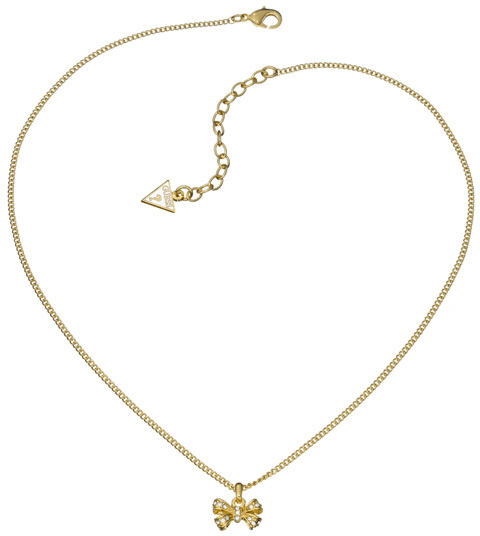 Guess Pozlacený náhrdelník s mašličkou UBN51412
