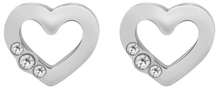 Guess Srdíčkové náušnice s krystaly UBE78057