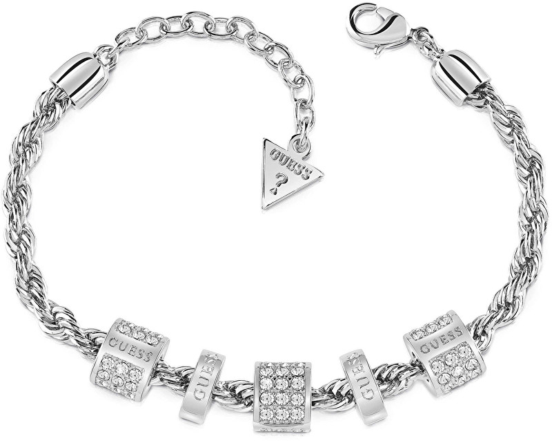 Guess Stylový náramek s třpytivými přívěsky UBB84092-S