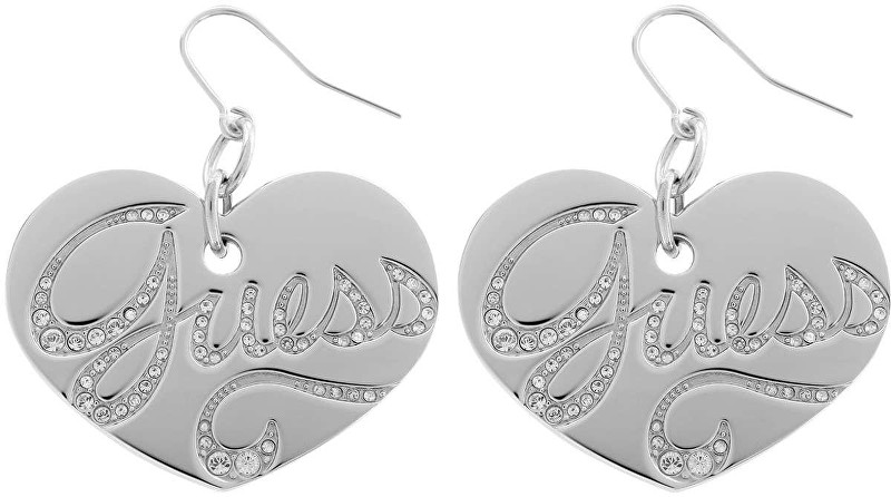 Guess Třpytivé náušnice Srdíčka USE80902