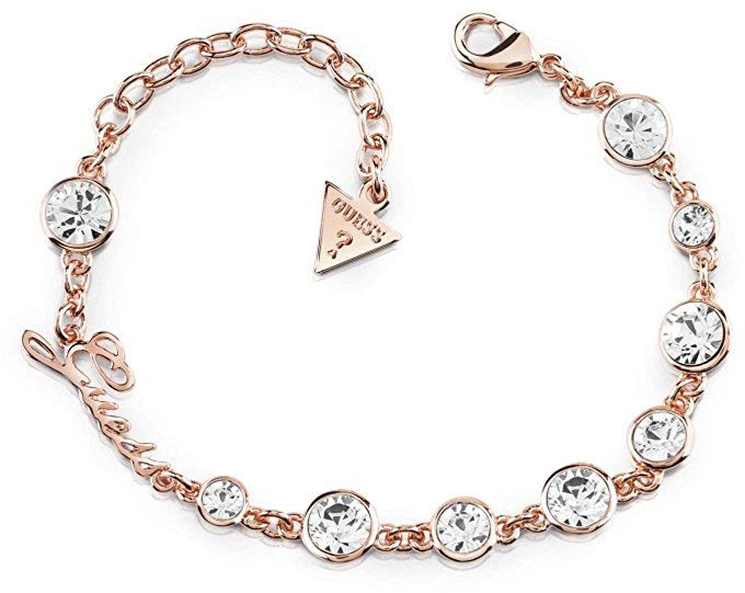 Guess Třpytivý růžově zlacený náramek UBB84128-S