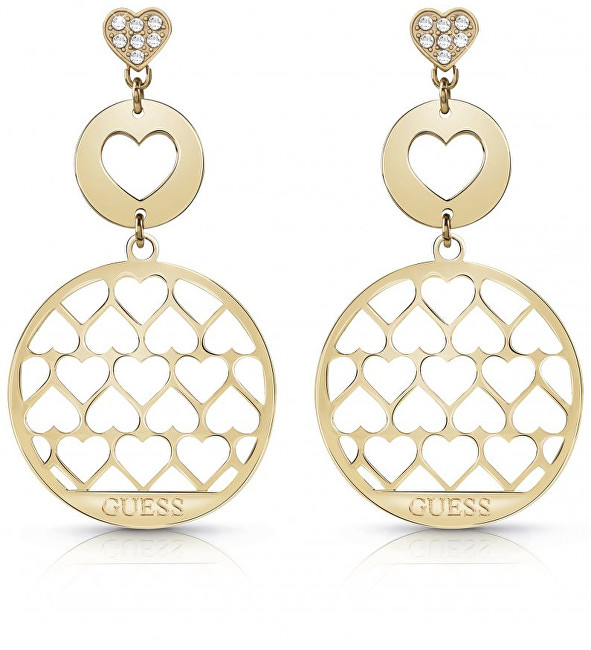 Guess Výrazné zlacené náušnice Jamila UBE85016