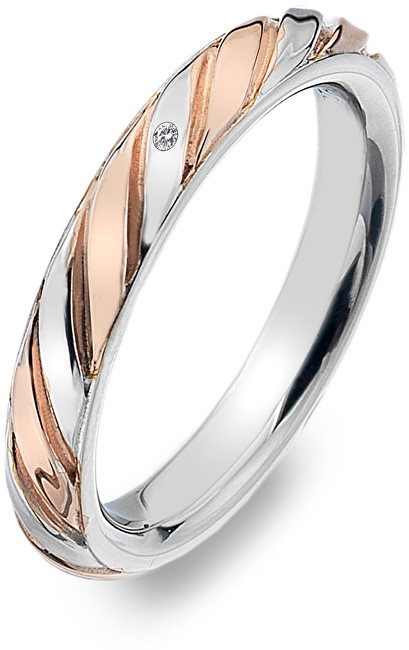 Hot Diamonds Bicolor prsten s diamantem Breeze DR177 54 mm