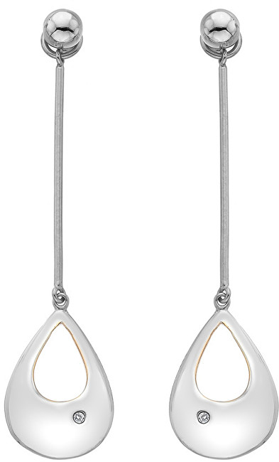 Hot Diamonds Dlouhé stříbrné náušnice s diamanty Journey Long Drop DE478