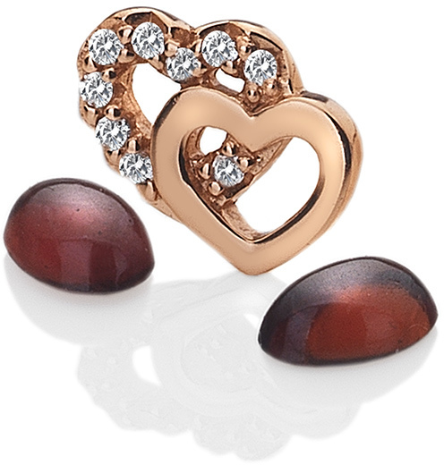 Hot Diamonds Element Srdíčka s granáty Anais EX107