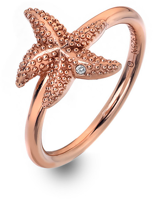 Hot Diamonds Luxusní růžově zlacený prsten s pravým diamantem Daisy RG DR212 53 mm