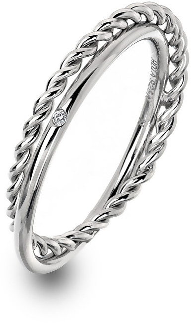 Hot Diamonds Luxusní stříbrný prsten s pravým diamantem Jasmine DR210 53 mm