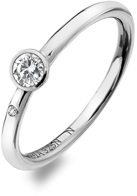 Hot Diamonds Luxusní stříbrný prsten s topazem a diamantem Willow DR206 53 mm
