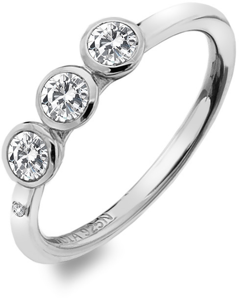 Hot Diamonds Luxusní stříbrný prsten s topazy a diamantem Willow DR205 56 mm
