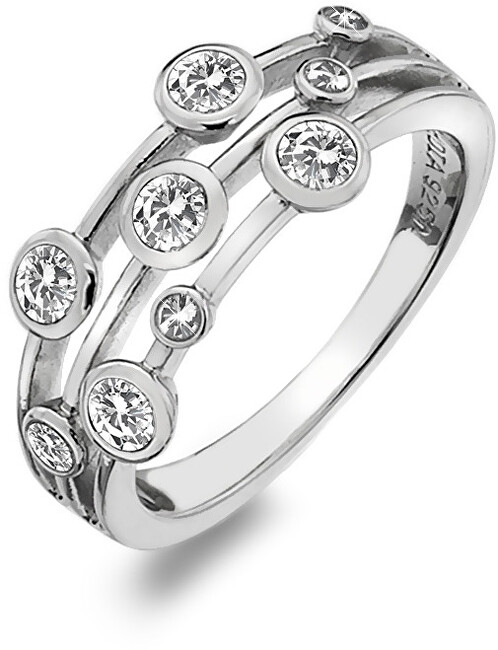 Hot Diamonds Luxusní stříbrný prsten s topazy a diamantem Willow DR207 57 mm