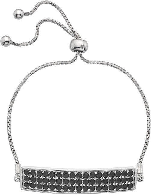 Hot Diamonds Náramek se zirkony a diamantem Crystal Triple Row Black DL512