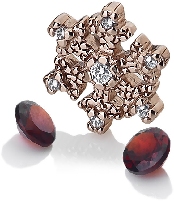 Hot Diamonds Element sněhová vločka s granáty Anais AC109