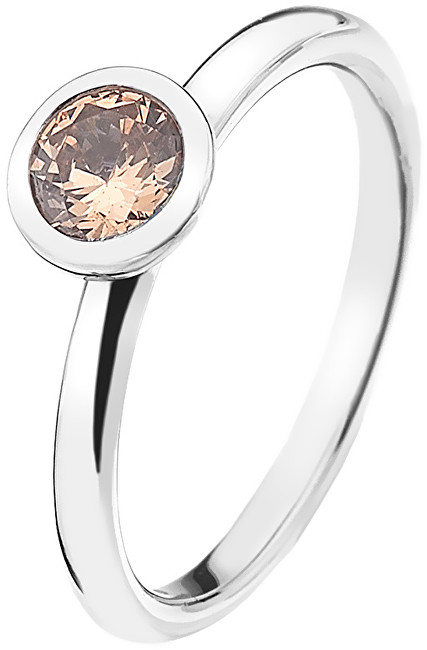 Hot Diamonds Stříbrný prsten Emozioni Scintilla Champagne Loyalty ER016 57 mm