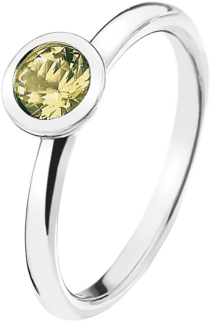 Hot Diamonds Stříbrný prsten Emozioni Scintilla Peridot Nature ER019 56 mm