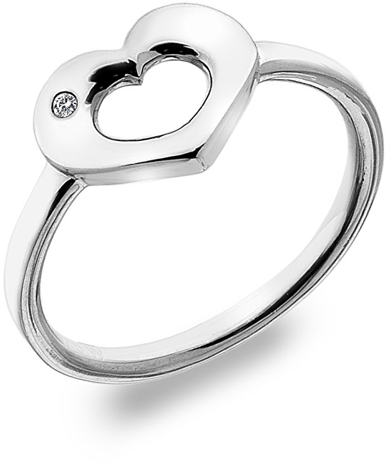 Hot Diamonds Stříbrný prsten s diamantem Emerge Heart DR161 56 mm