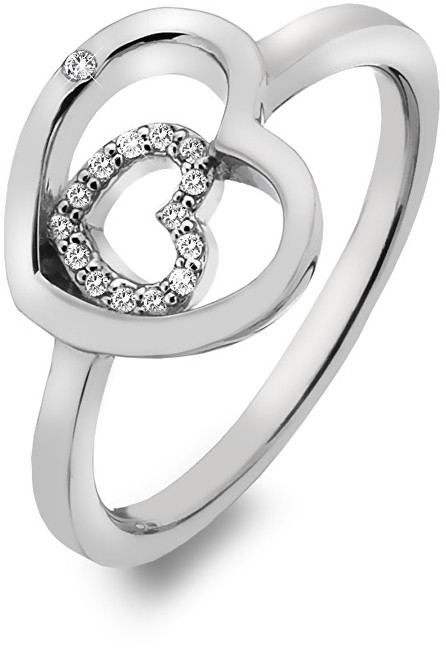 Hot Diamonds Stříbrný srdíčkový prsten Adorable Encased DR201 53 mm