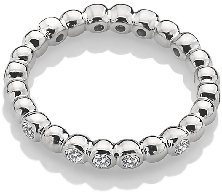 Hot Diamonds Třpytivý stříbrný prsten Emozioni ER024 52 mm