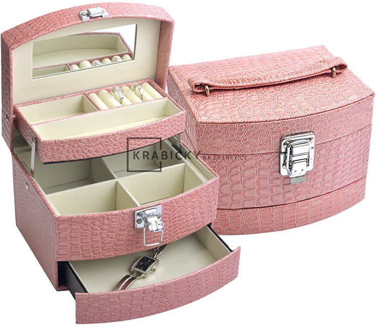 JK Box Růžová šperkovnice SP-304/A5/N