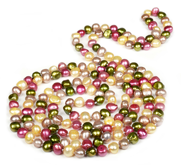 JwL Luxury Pearls Dlouhý multibarevný perlový náhrdelník JL0047