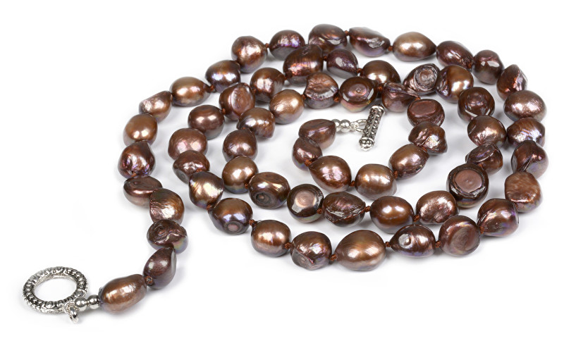 JwL Luxury Pearls Dlouhý náhrdelník z čokoládově hnědých perel JL0049