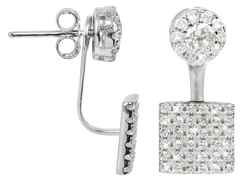 JwL Luxury Pearls Elegantní stříbrné dvojnáušnice se zirkony JL0198