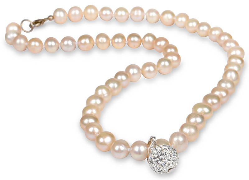 JwL Luxury Pearls Náhrdelník z pravých perel lososové barvy JL0085