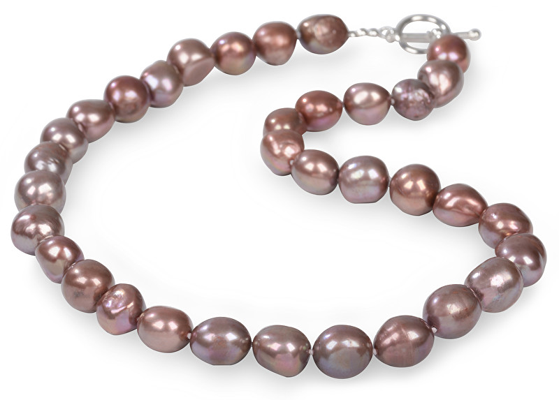 JwL Luxury Pearls Náhrdelník z velkých pravých perel v hnědém tónu JL0069