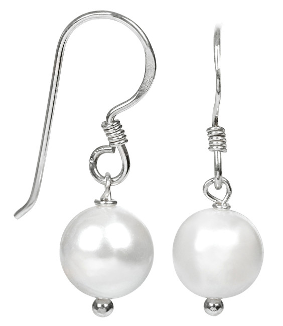 JwL Luxury Pearls Náušnice s pravou bílou perlou JL0099