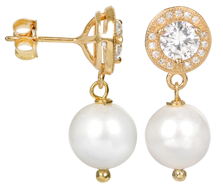 JwL Luxury Pearls Perlové náušnice s pravou bílou perlou JL0102