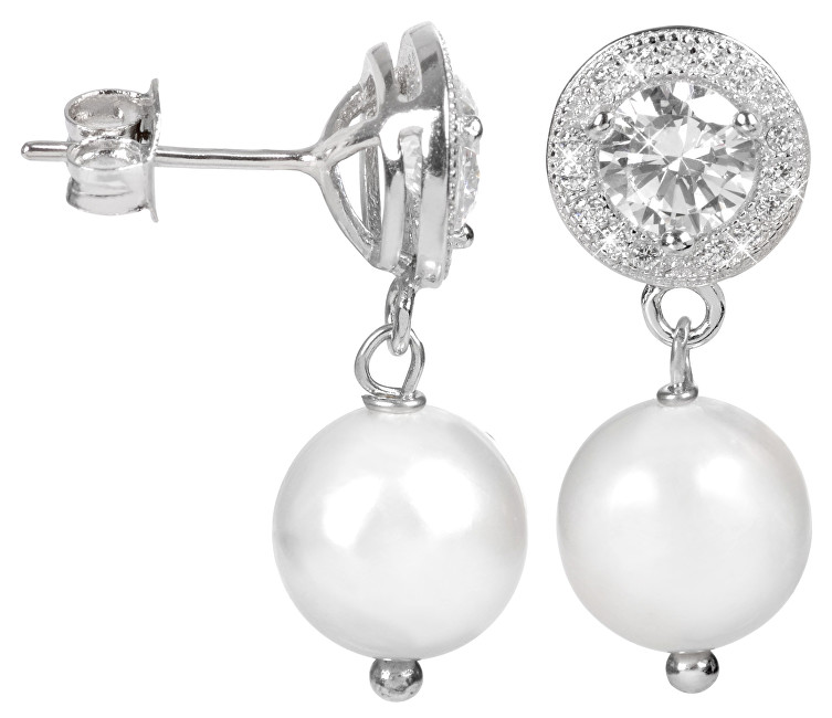 JwL Luxury Pearls Perlové náušnice s bílou pravou perlou JL0106