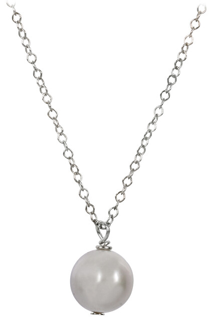 JwL Luxury Pearls Pravá perla šedé barvy na stříbrném řetízku JL0089 (řetízek, přívěsek)