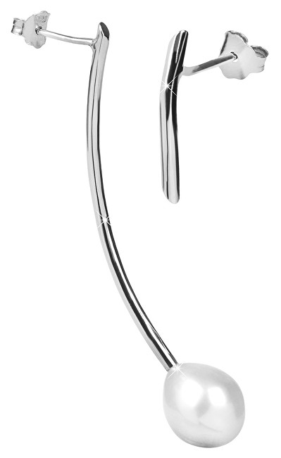 JwL Luxury Pearls Stříbrné asymetrické náušnice s pravou perlou JL0320