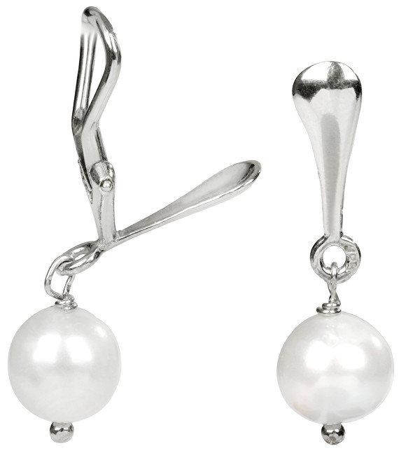 JwL Luxury Pearls Stříbrné náušnice klipsy s pravou bílou perlou JL0155