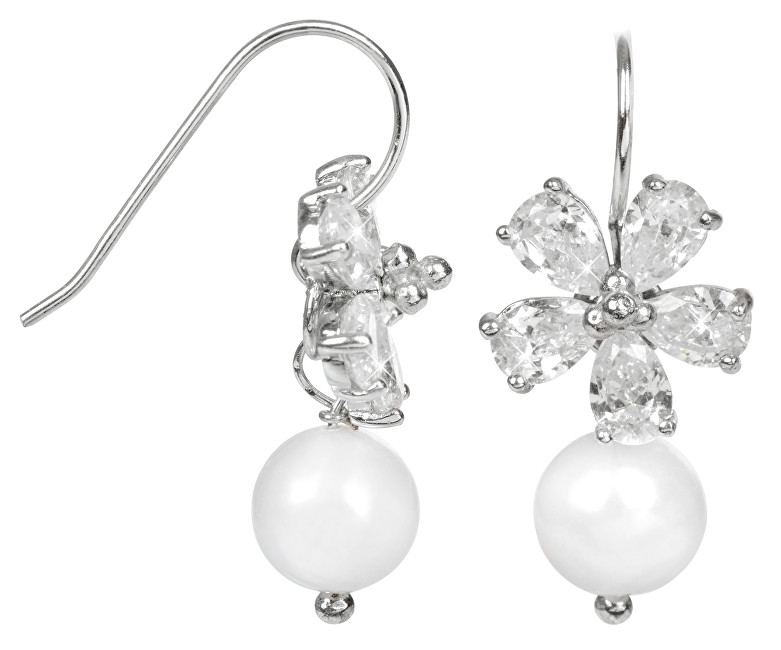 JwL Luxury Pearls Stříbrné náušnice s pravou bílou perlou JL0093
