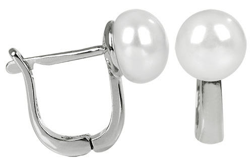 JwL Luxury Pearls Stříbrné náušnice s pravou bílou perlou JL0286