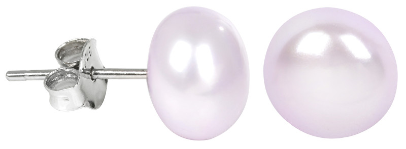 JwL Luxury Pearls Stříbrné náušnice s pravou růžovofialovou perlou JL0247