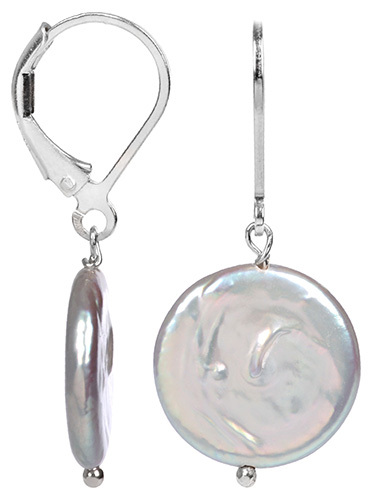 JwL Luxury Pearls Stříbrné náušnice s pravou šedou perlou JL0273