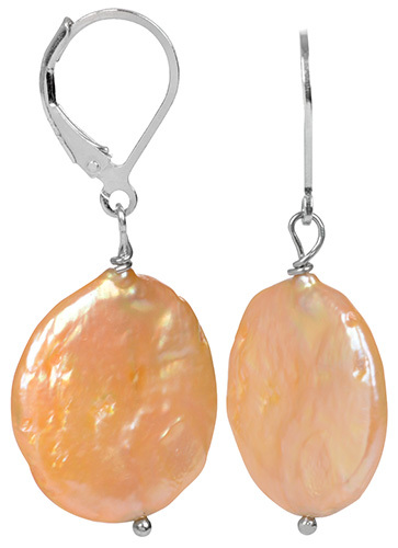 JwL Luxury Pearls Stříbrné náušnice s pravou zlatavou perlou JL0274