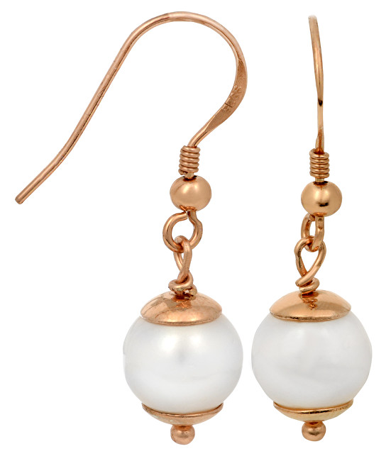 JwL Luxury Pearls Stříbrné perlové náušnice zlacené růžovým zlatem JL0235