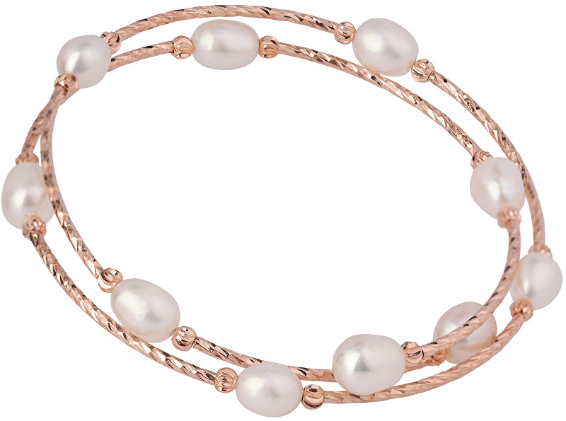 JwL Luxury Pearls Bronzový náramek s pravými perlami JL0493