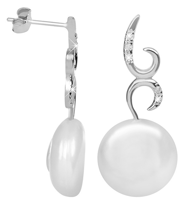 JwL Luxury Pearls Elegantní perlové náušnice s krystaly JL0403