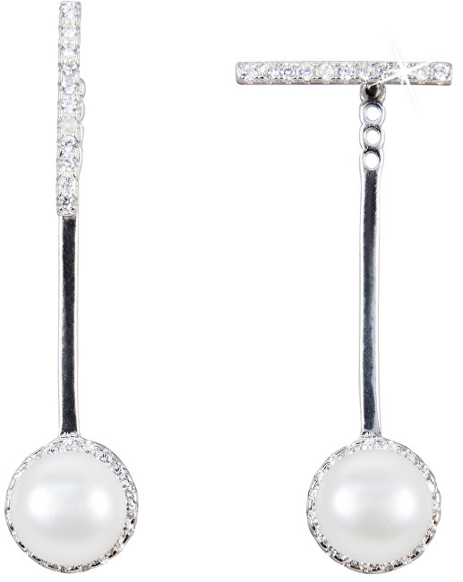 JwL Luxury Pearls Stříbrné náušnice 2v1 s pravou perlou JL0450