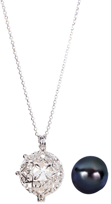 JwL Luxury Pearls Stříbrný náhrdelník s vyměnitelnou pravou perlou JL0491 (řetízek, přívěsek)