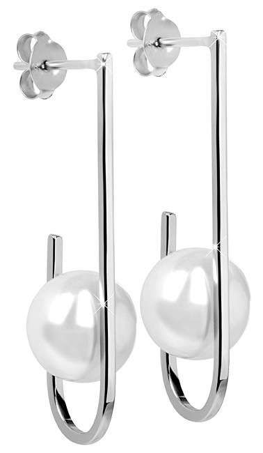 JwL Luxury Pearls Stříbrné náušnice s pravou bílou perlou JL0351