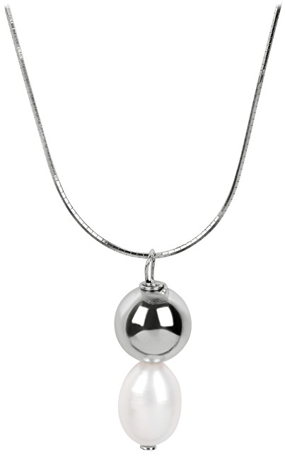 JwL Luxury Pearls Stříbrný náhrdelník s perlou JL0336 (řetízek, přívěsek)