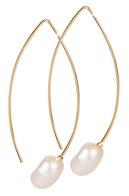 JwL Luxury Pearls Zlacené náušnice s pravou perlou JL0409