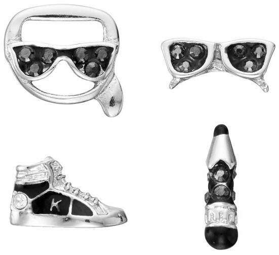 Karl Lagerfeld Sada čtyř náušnic Mini Multi-Charms 5512304